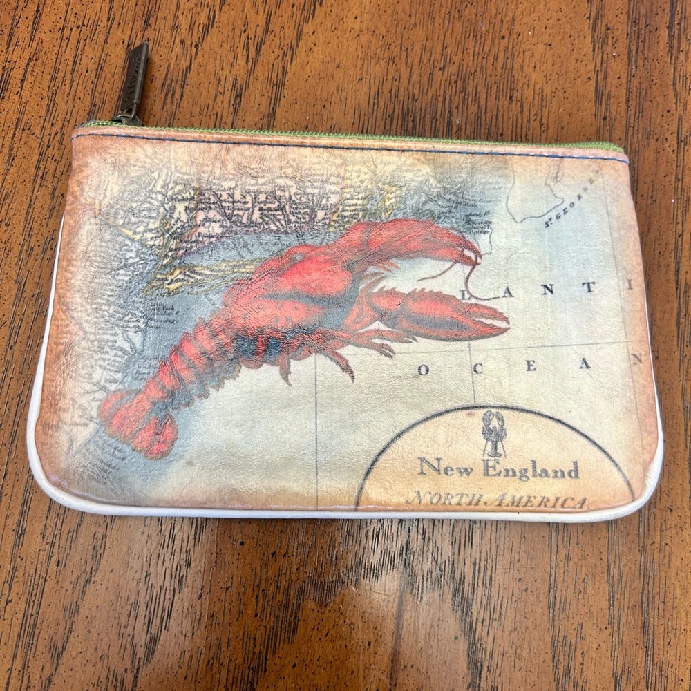 New England Lobster Print Pouch - Red